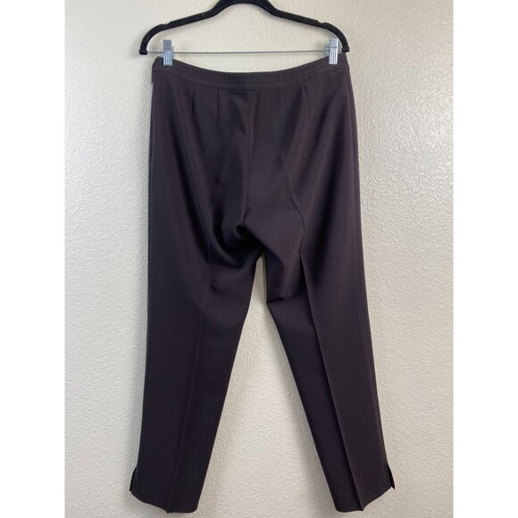 St. John Brown Trouser Pants Womens 8 Office Career Formal Minimalist Straight - Picture 2 of 12